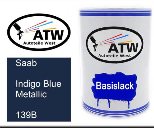 Saab, Indigo Blue Metallic, 139B: 500ml Lackdose, von ATW Autoteile West.